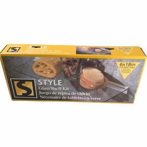 New in Box.  Glass Shelf Kit.  Tempered Glass. 18" L x 6" Wide